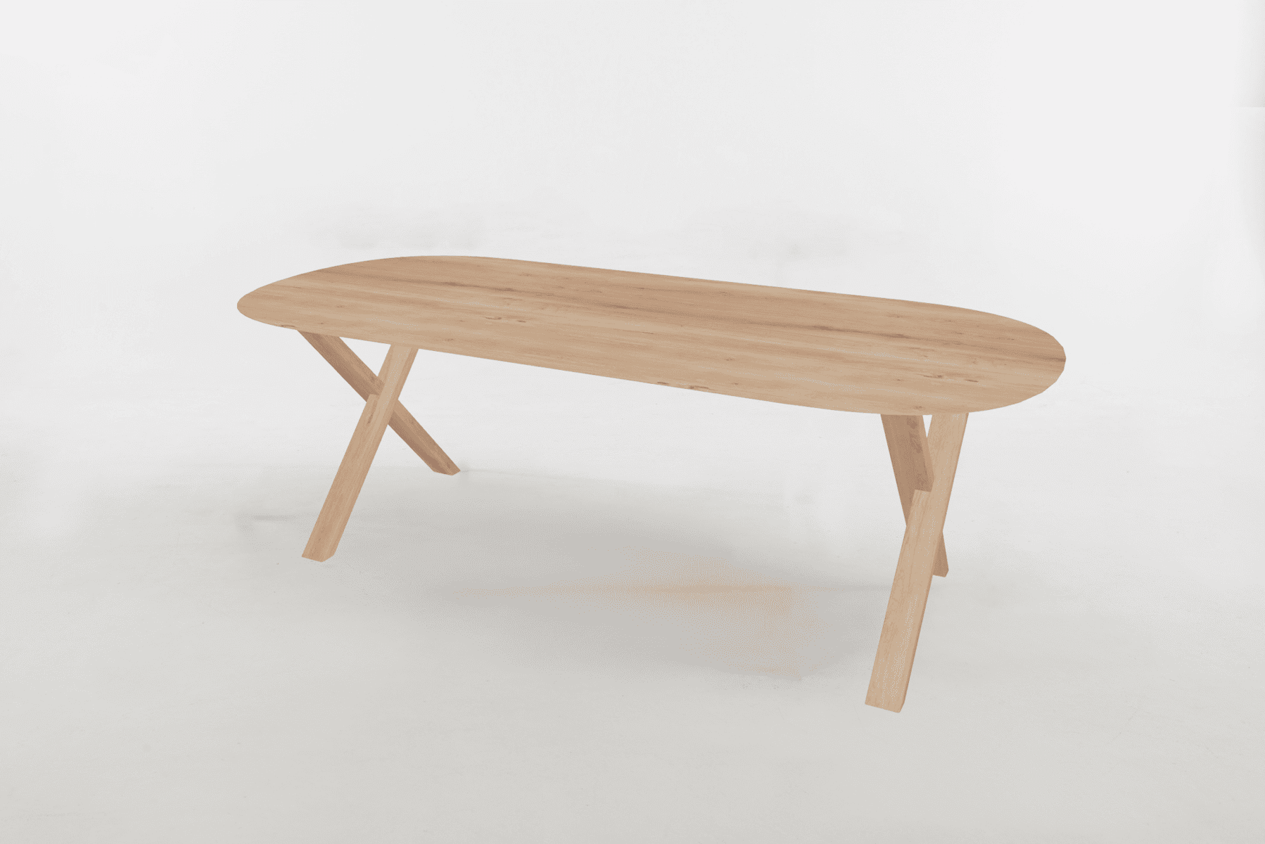 Eettafel plat ovaal madera hout
