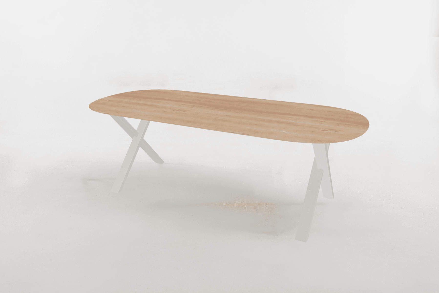 Eettafel plat ovaal madera staal wit